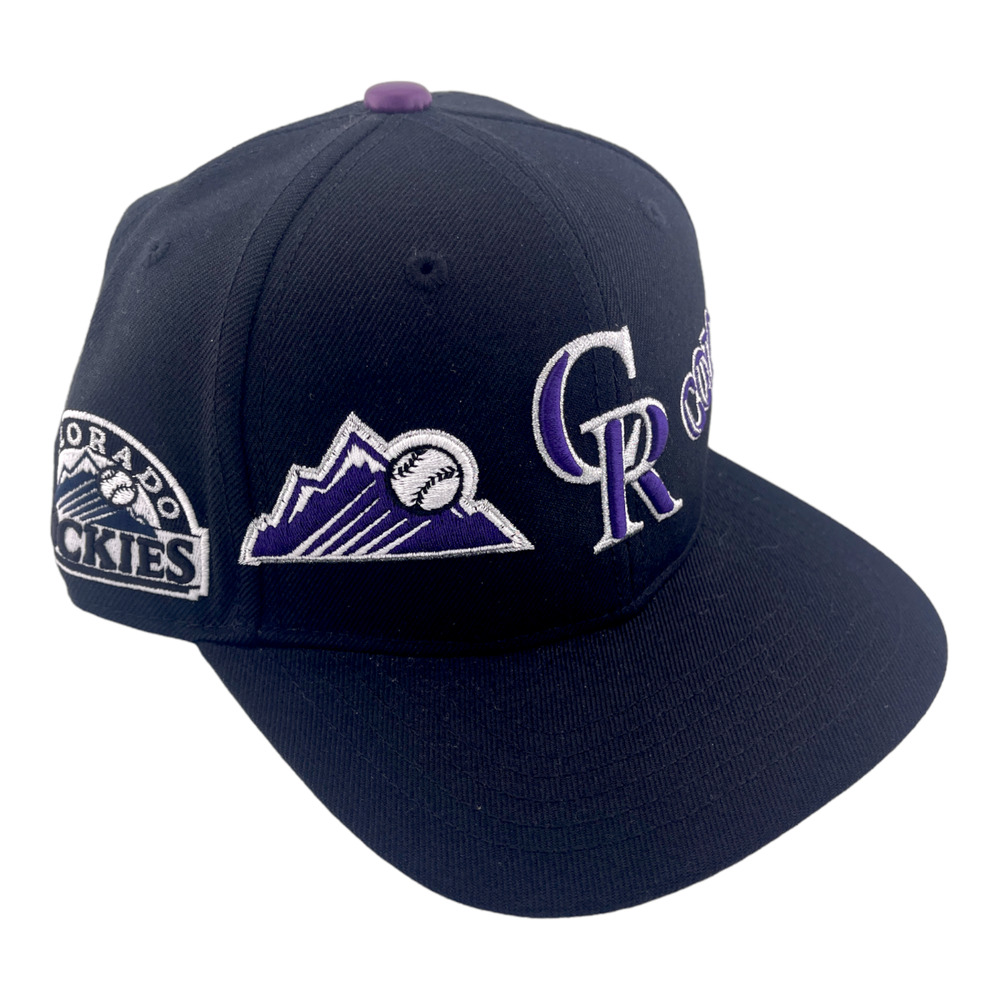 Pro Standard Colorado Rockies Double Front Logo Side Patch Black Snapback Hat